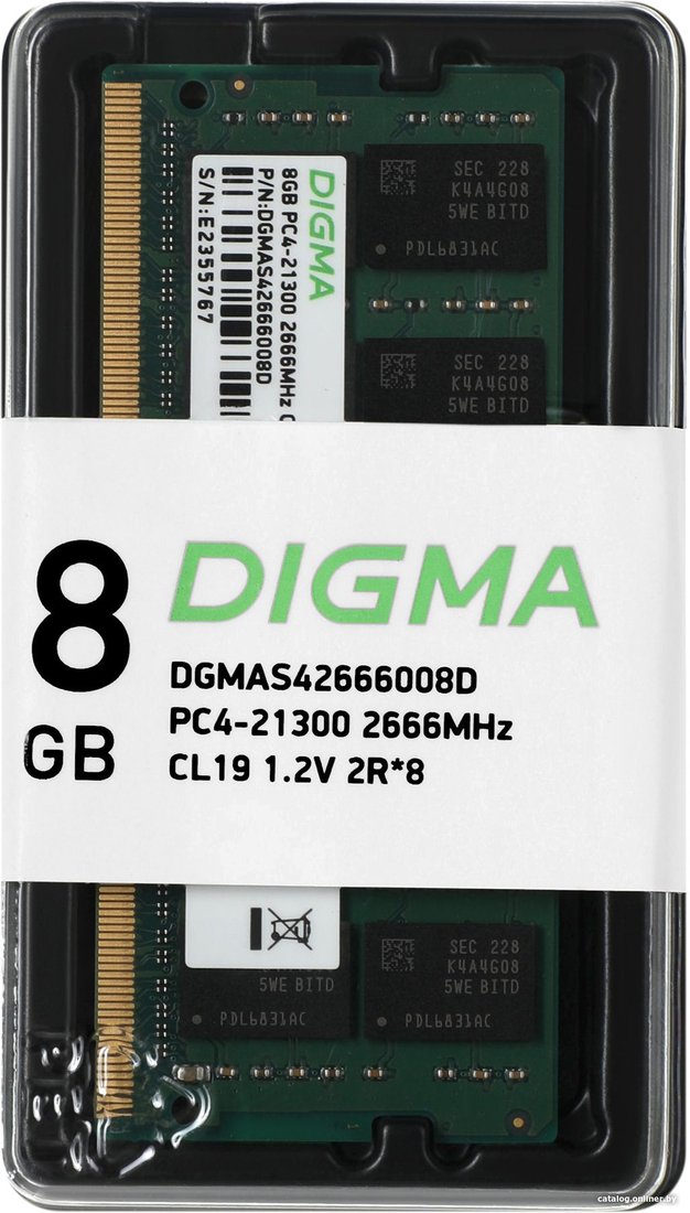 Оперативная память Digma 8ГБ DDR4 SODIMM 2666 МГц DGMAS42666008D