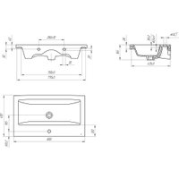  Viant Тумба с умывальником Бостон Como 80 VBOS80CO-T1YP+S-UM-COM80/1-w