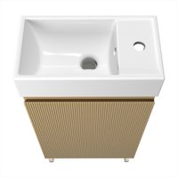  Wellsee Тумба под умывальник 3 в 1 WC Area 221803003 (тумба/матовый бежевый, раковина/глянцевый белый, ножки/нержавеющая сталь) в Бресте