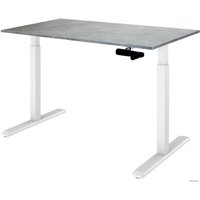 Стол для работы стоя ErgoSmart Manual Desk 1380x800x18 мм (бетон чикаго светло-серый/белый)