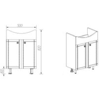 Viant Тумба с умывальником Париж Антик 55 VPAR55AN-T2ST + 1WH110186