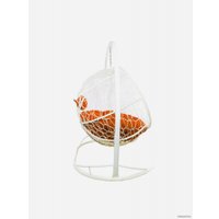 Подвесной диван M-Group Лежебока 11180107 (с белым ротангом/оранжевая подушка)