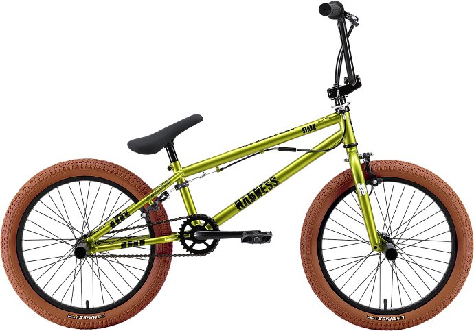 

Велосипед Stark Madness BMX 2 2025 (ярко-зеленый/черный/песочный)