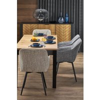 Кухонный стол Halmar Qubik 80-200/80/76 (дуб артизан/черный) в Гродно