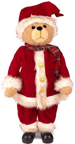 Статуэтка Maxitoys Мишка в красной длинной шубке и красном колпаке MT-150323-4-45