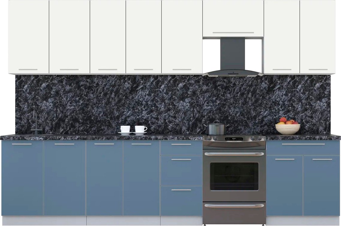 

Кухонный модуль Интерлиния Мила Пластик 3.2 А (зефирный/арктический/кастилло темный)