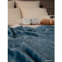 Плед Tex Republic Elite Клетка Фланель Евро 93389 (синий)