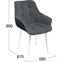 Стул Трия Шато конус Т2 (белый муар/велюр темно-серый)