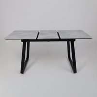 Кухонный стол Lepremo AV 1208 HPL+МДФ раздвижной 1200-1600x800 (мрамор марквина синий/черный)