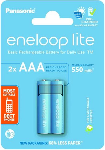 Аккумулятор Panasonic Eneloop Lite AAA BK-4LCCE/2CP (2 шт)