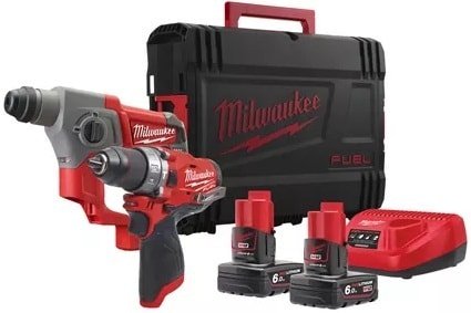

Milwaukee 4933459813 (шуруповерт, перфоратор, 2 АКБ, кейс)