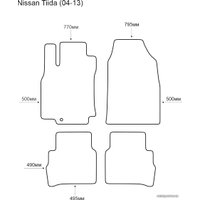 Комплект ковриков для авто Alicosta Nissan Tiida 04-13 (салон, ЭВА 6-уг, бежевый)