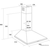 Кухонная вытяжка Pyramida Casa 50K Brown