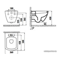 Унитаз подвесной Creavit Tetra TP326-11CB00E-0000 (без сиденья)