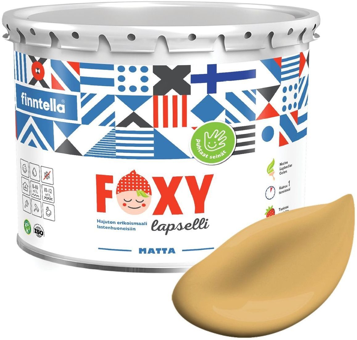 

Краска Finntella Foxy Lapselli Matte Tyrni F-50-1-3-FL258 2.7 л (желтый)