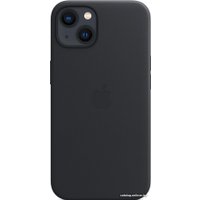 Чехол для телефона Apple MagSafe Leather Case для iPhone 13 (темная ночь)