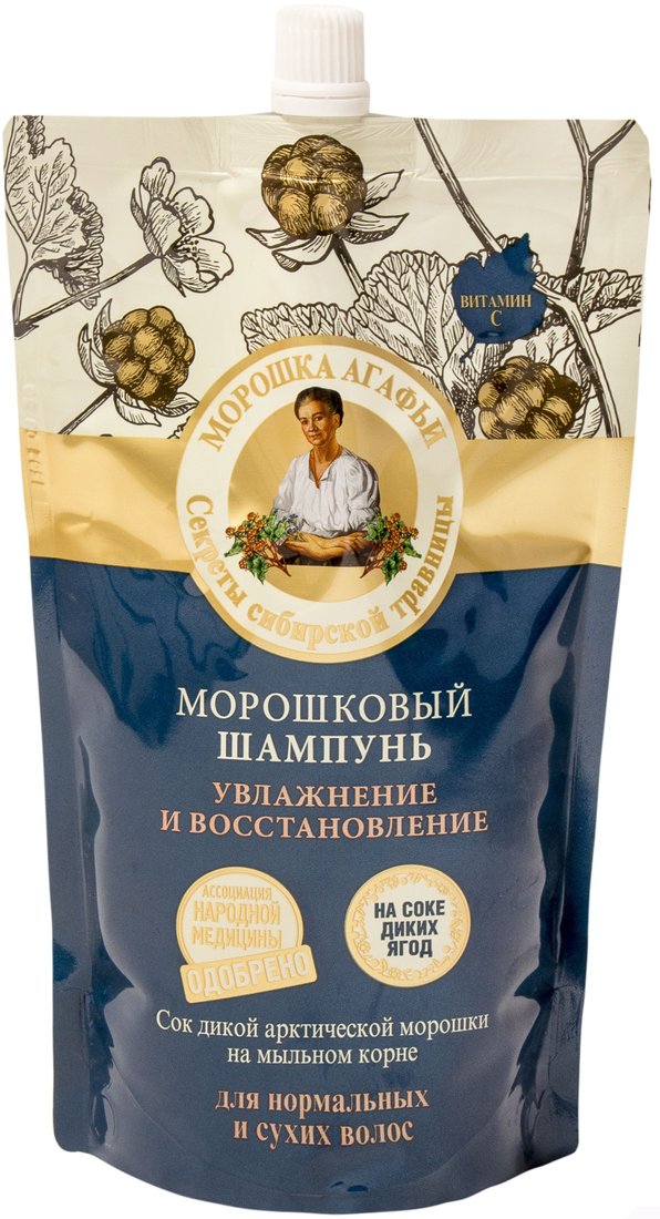 

Шампунь Рецепты бабушки Агафьи Морошковый Увлажнение и восстановление 500 мл