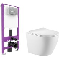Унитаз подвесной Triton Pro Verso VO-1832 + VO815N + Pro Evo (с кнопкой, хром)