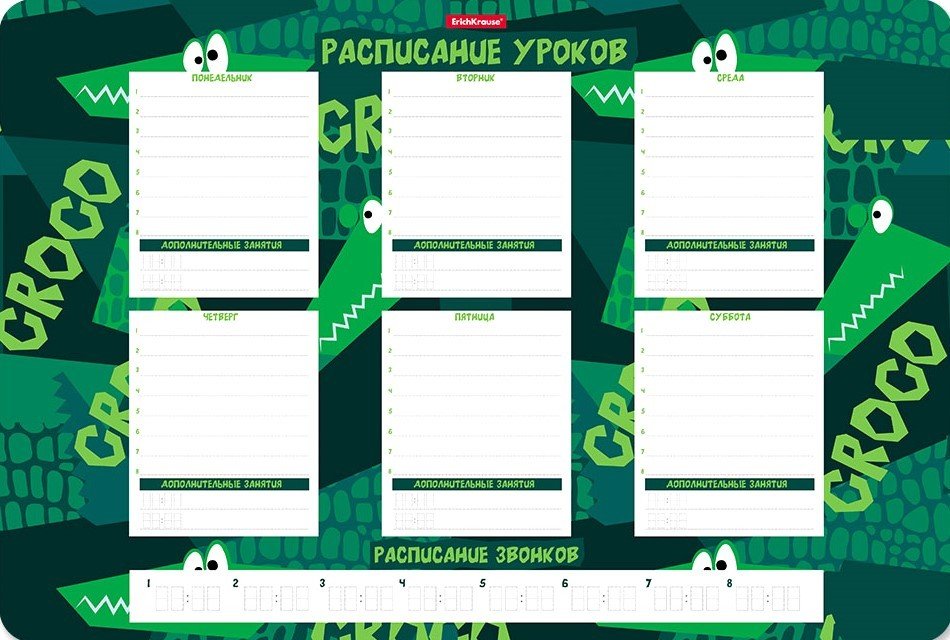 

Расписание уроков Erich Krause Real Croco А3 56000