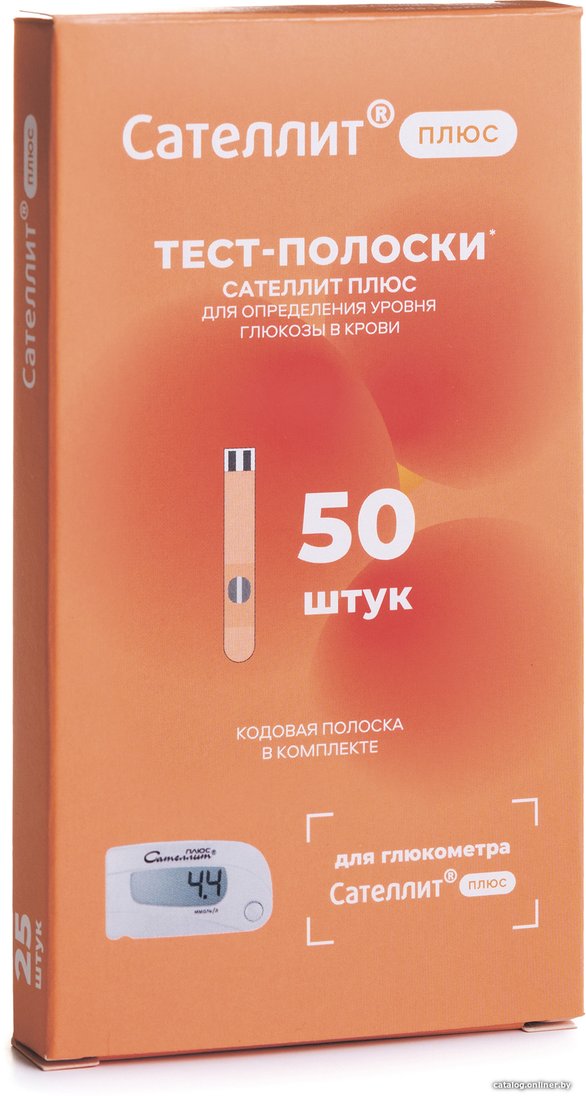 Тест-полоски ЭЛТА ПКГЭ-02.4 Сателлит плюс 50 шт.