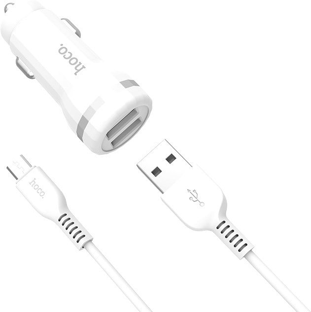 

Автомобильное зарядное Hoco Z27 microUSB (белый)