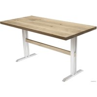 Кухонный стол Buro7 Двутавр 150 (классика, дуб беленый/белый)