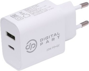 Сетевое зарядное Digital Part FC-135 (с кабелем USB Type-C)