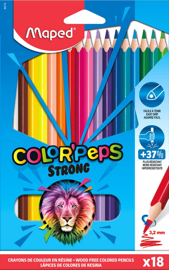 

Набор цветных карандашей Maped Color Peps Strong 862718 (18 цв)