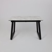 Кухонный стол Lepremo AV 1208 HPL+МДФ раздвижной 1200-1600x800 (виктори натуральный/черный)