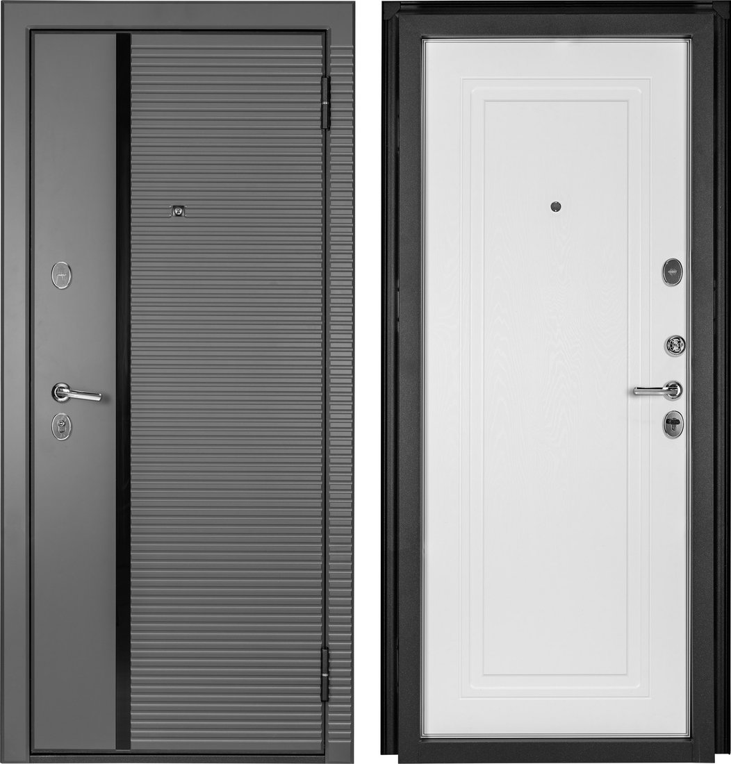 

Металлическая дверь Guard MG60 МДФ/МДФ 97х205 правая (серый/белый ясень)