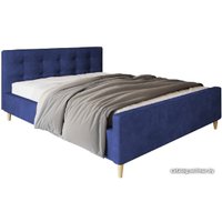 Кровать Настоящая мебель Pinko 160x200 (вельвет, синий)