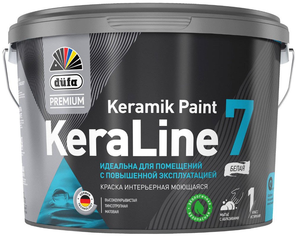 

Краска Dufa ВД KeraLine 7 (9 л, белый)