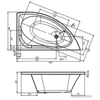 Ванна Ventospa Luna 150х90R (с ножками и экраном)