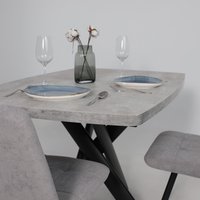 Кухонный стол Мамадома Leonel-130 раздвижной 130-165х85 (серый сланец/черный)