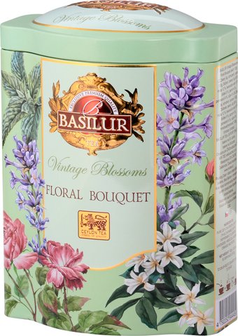 Зеленый чай Basilur Винтажные цветы. Цветочный букет в банке 100 г