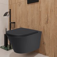 Унитаз подвесной Lauter Longer 2110822B + 21901002 (кнопка прямоугольная, черный/черный)