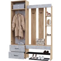 Стенка Горизонт Домино (крафт золотой/бетон)