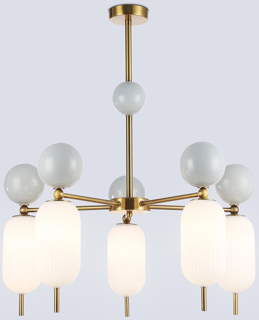 

Подвесная люстра Ambrella light LH53104/5 BS/GR/FR (латунь/серый/белый матовый)