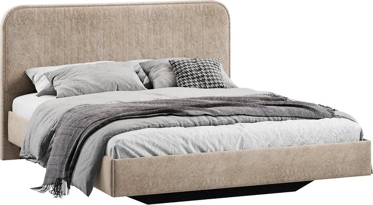 

Кровать Трия Тиффани тип 1 140x200 (микровелюр Wellmart Dark Beige)