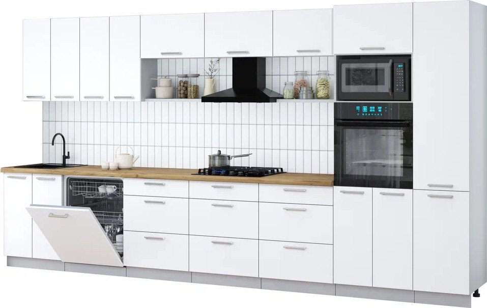 

Готовая кухня Интерлиния Мила Gloss 4.0-ПМ1 (белый/белый/дуб бунратти)