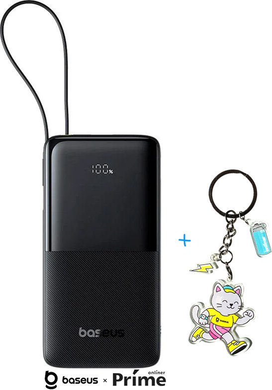 

Внешний аккумулятор Baseus Bipow 2 Power Bank 20000mAh (черный) + брендированный брелок Baseus