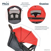 Коляска прогулочная «книга» Pituso Camino (черный/красный)