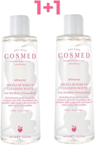 COSMED Мицеллярная вода Ultrasense Micellar Makeup Cleansing Water очищающая, увлажняющая для чувствительной кожи 400 мл + 400 мл