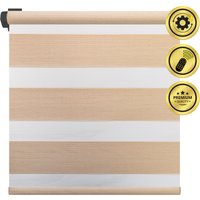 Рулонная электроштора НеоФьюжен Юпитер 260х250 левая (бежевый, черная фурнитура)