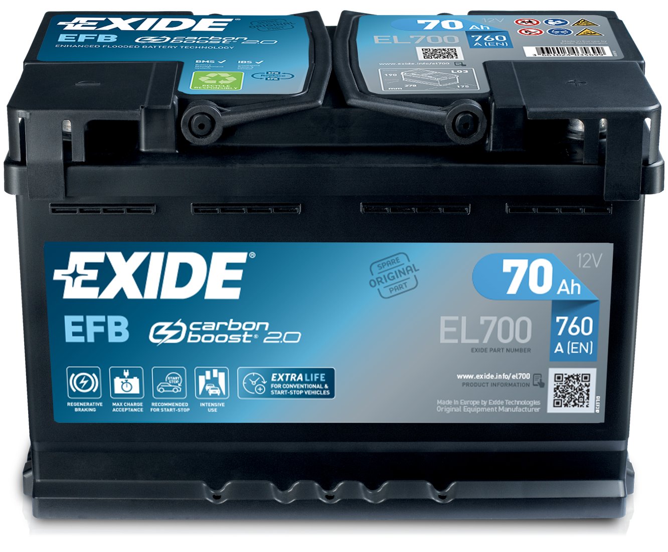 

Автомобильный аккумулятор Exide Start-Stop EFB EL700 (70 А·ч)