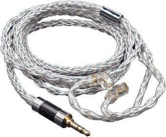 Кабель KZ Acoustics Transparent Silver blue mixed 3.5 мм - QDC (1.2 м, белый)
