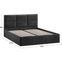 Кровать Трия Стелла Тип 1 160x200 (микровелюр Wellmart Graphite)