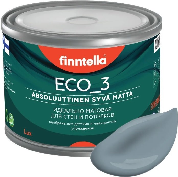 

Краска Finntella Eco 3 Wash and Clean Liuskekivi F-08-1-9-LG108 9 л (серый)