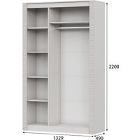 Шкаф распашной SV-Мебель Гамма 20 трехствор. комбин. (ясень анкор светлый/сандал светлый)