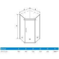 Душевой уголок Erlit ER 10110V-C1 100x100